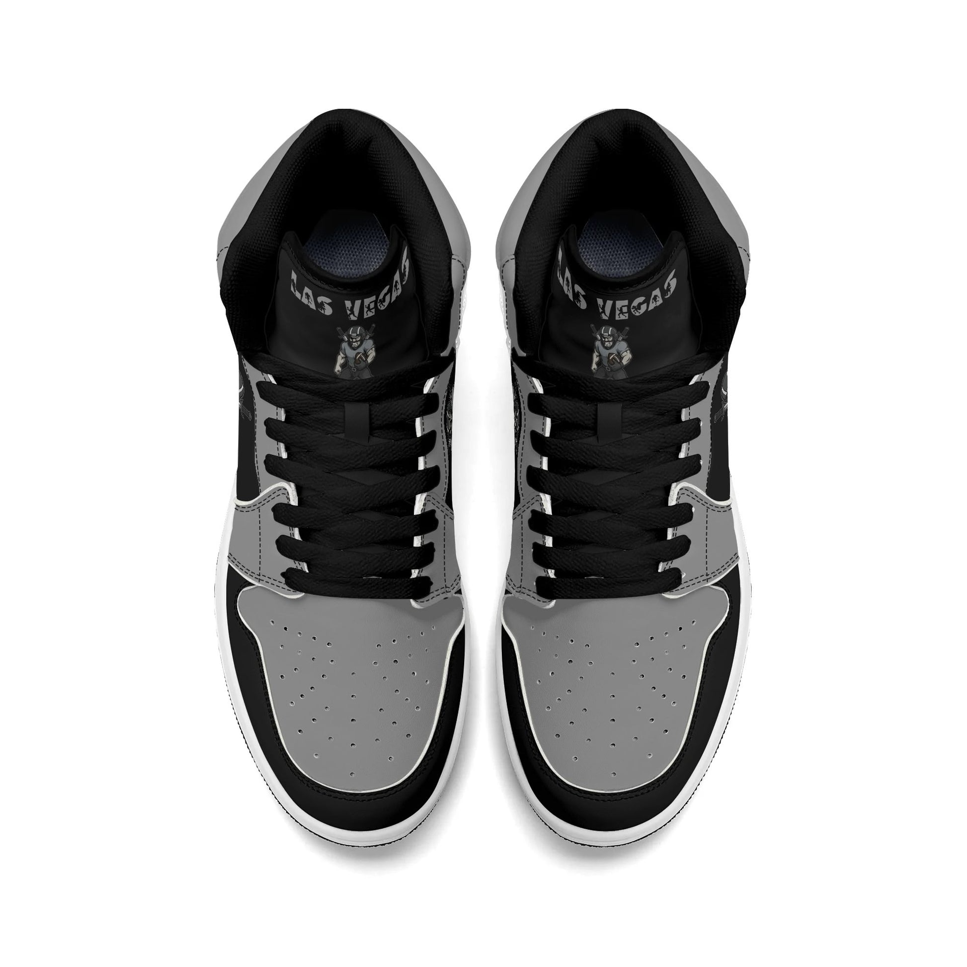Las Vegas football-inspired Jamrock High top sneakers in white with all-over city graphic printed upper