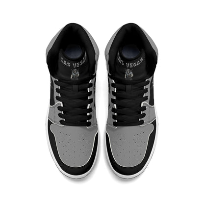 Las Vegas football-inspired Jamrock High top sneakers in white with all-over city graphic printed upper