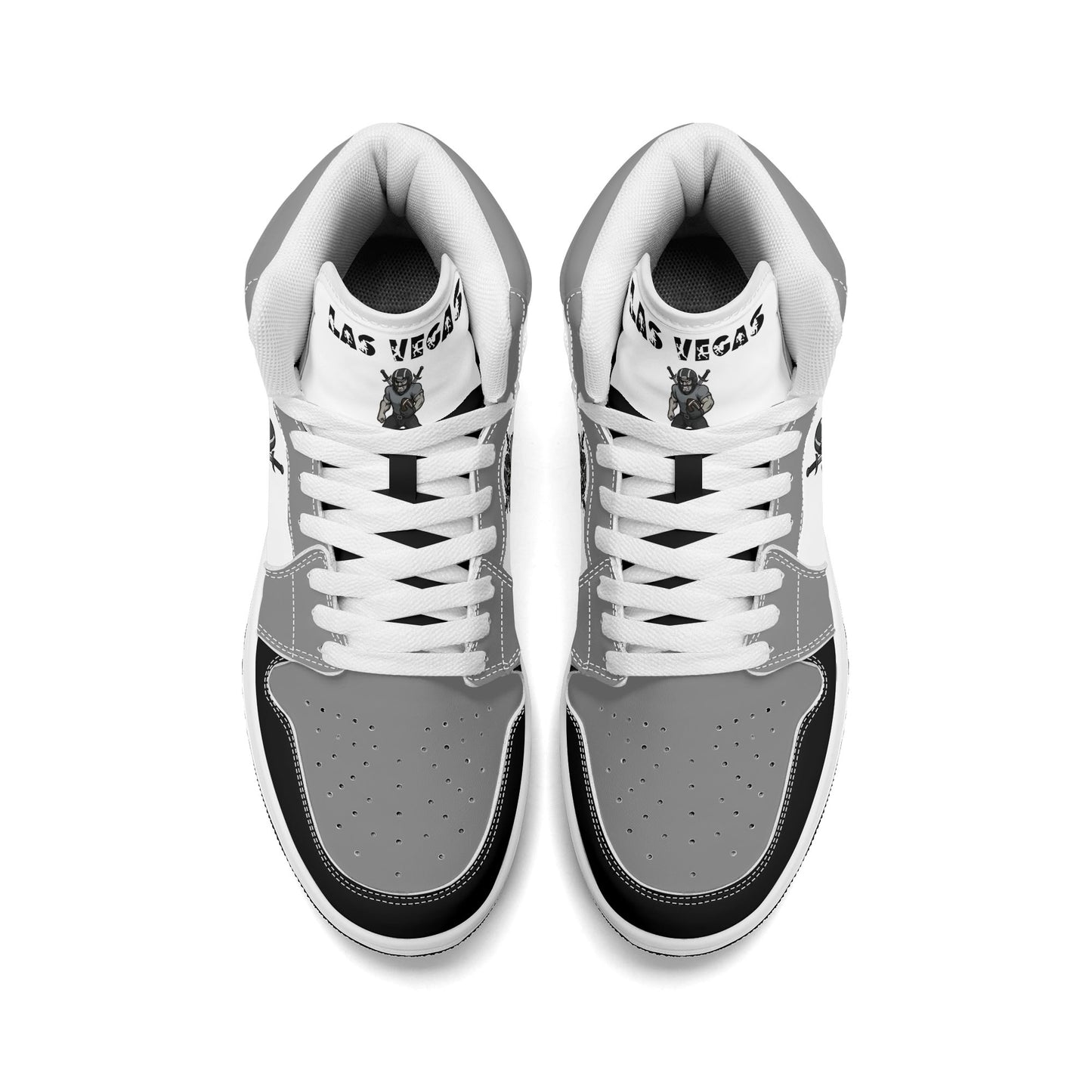Las Vegas football-inspired Jamrock High top sneakers in white with all-over city graphic printed upper