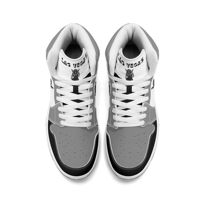 Las Vegas football-inspired Jamrock High top sneakers in white with all-over city graphic printed upper