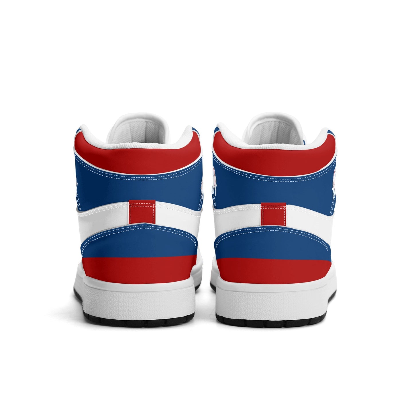 Buffalo football-inspired high top sneakers with bold all-over city graphic printed upper