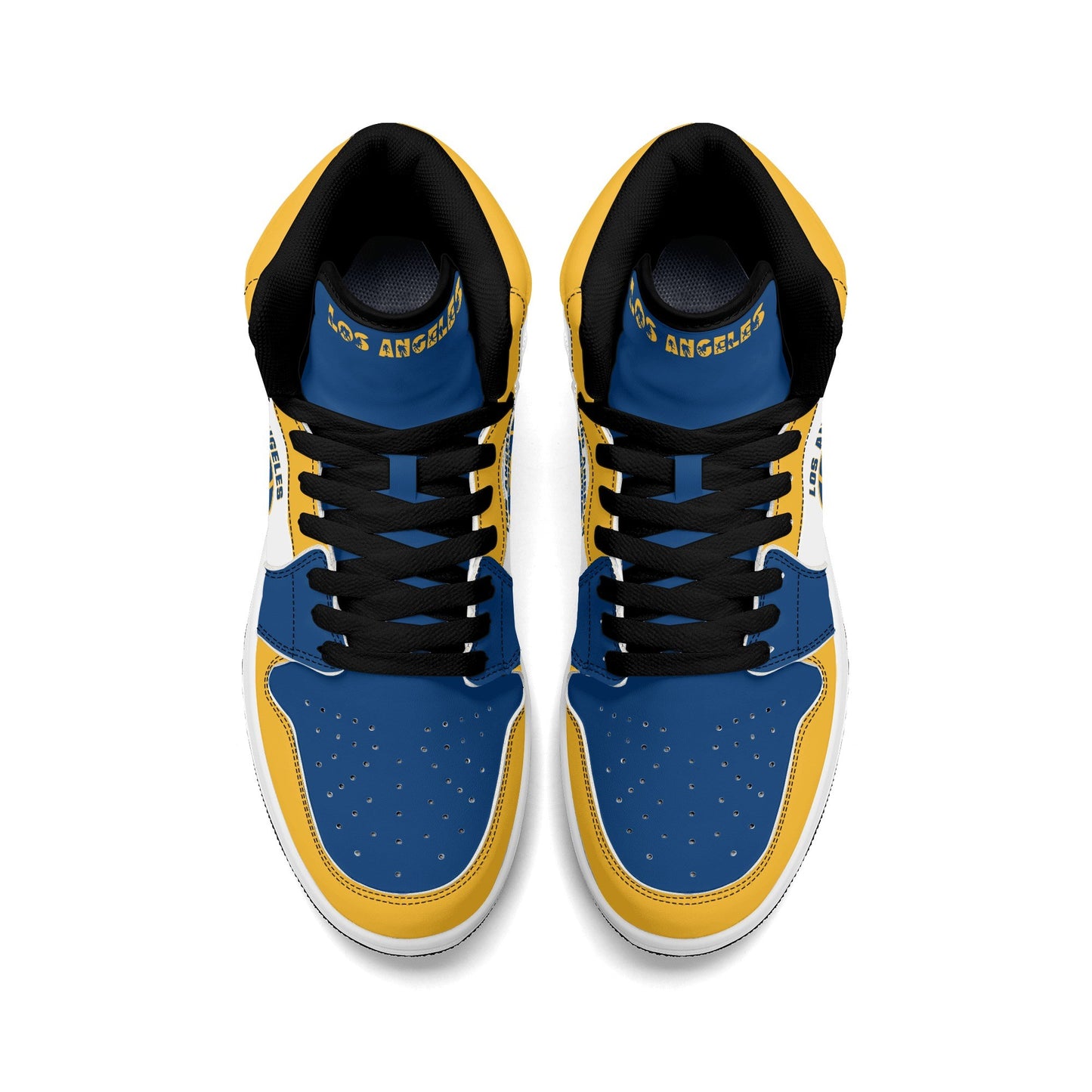 Los Angeles football-inspired high top sneakers with all-over city graphic printed upper