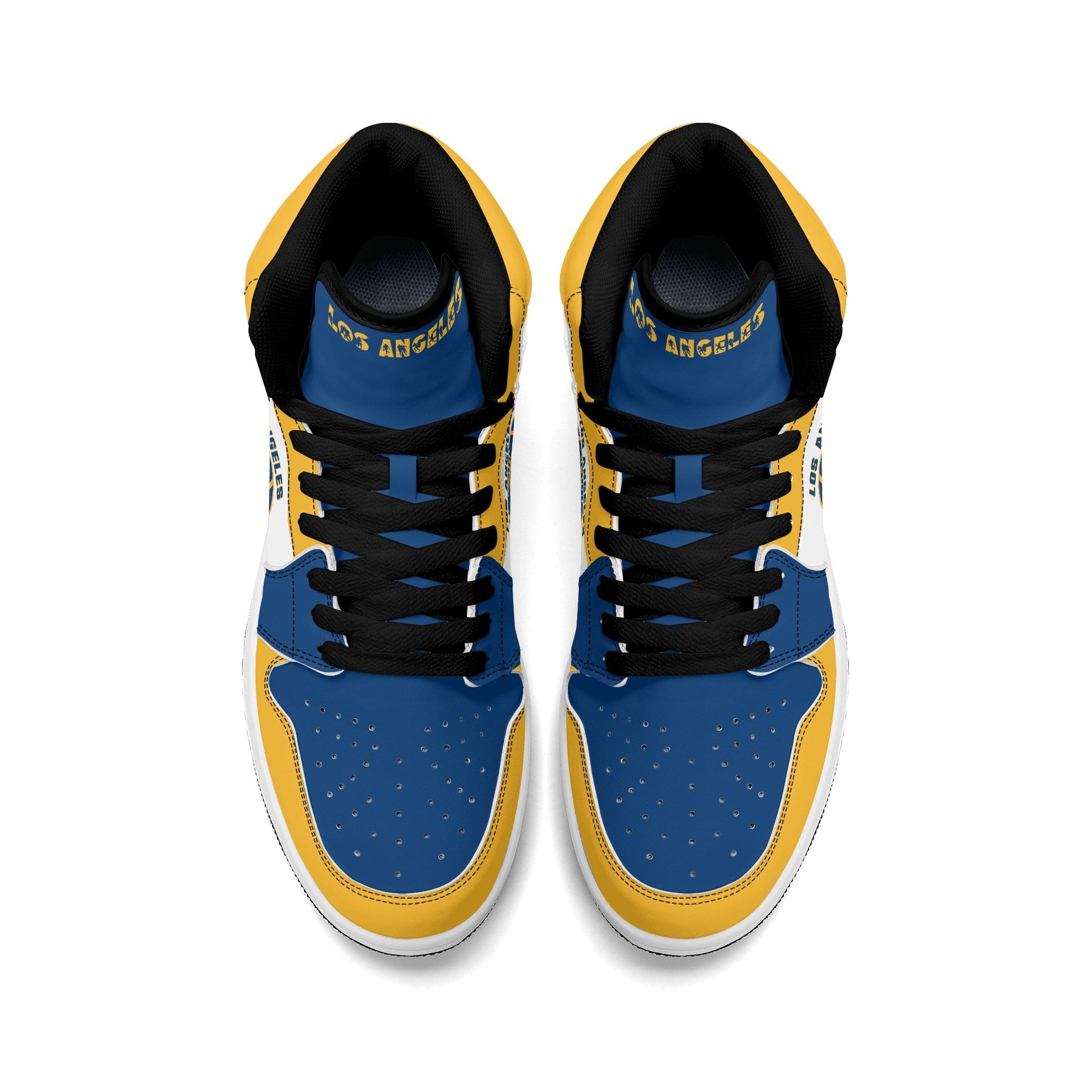 Los Angeles football-inspired high top sneakers with all-over city graphic printed upper
