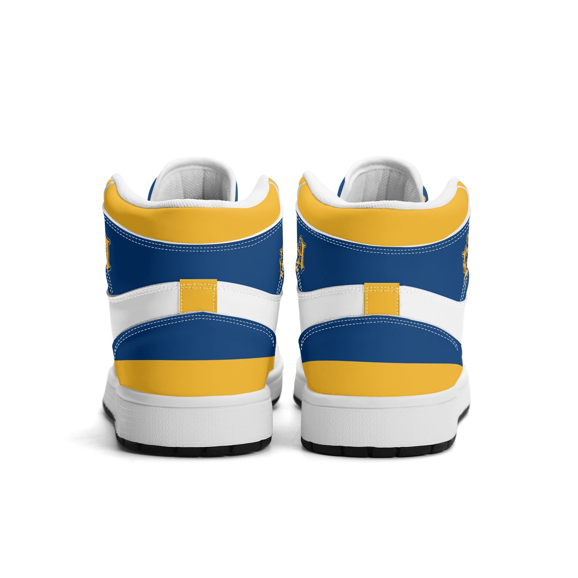 Los Angeles football-inspired high top sneakers with all-over city graphic printed upper