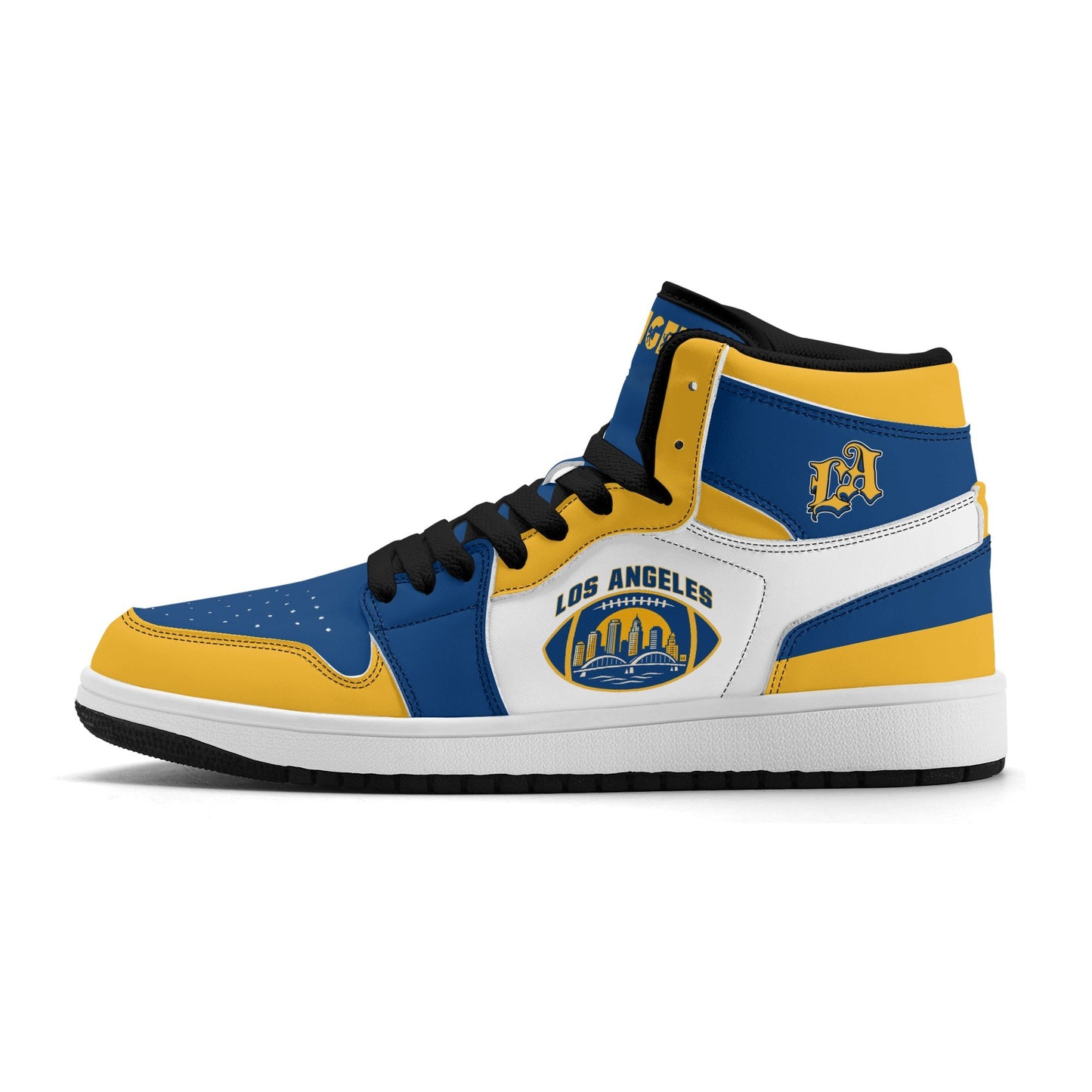 Los Angeles football-inspired high top sneakers with all-over city graphic printed upper
