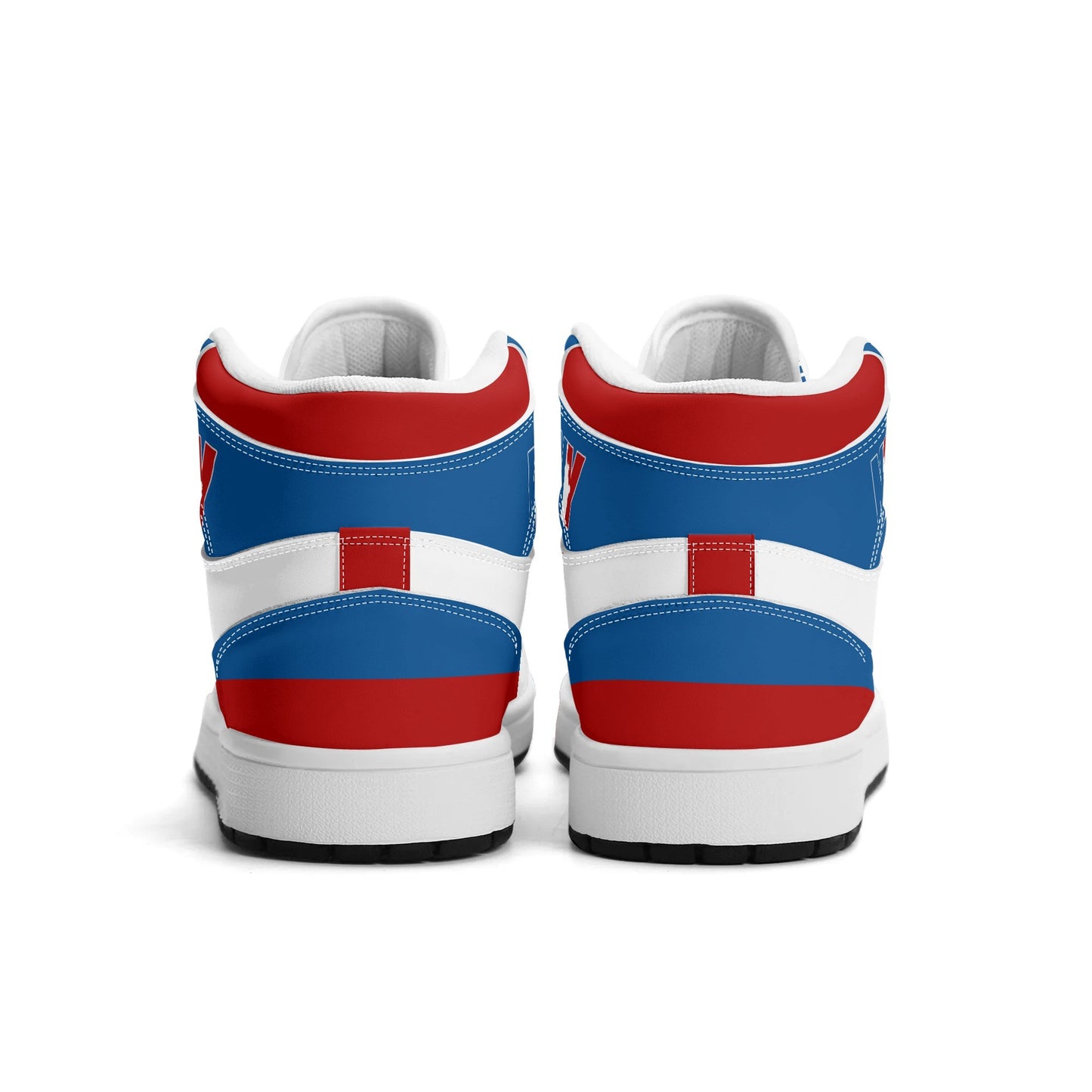 New York football-inspired high top sneakers in classic city colors with all-over graphic printed upper