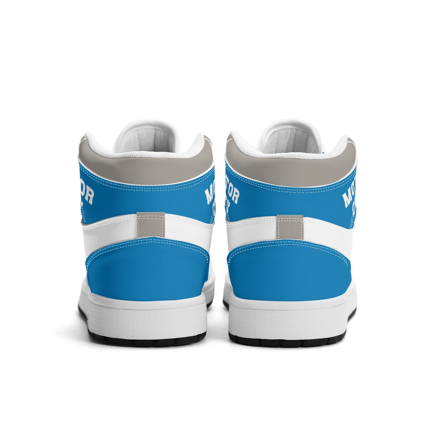 Detroit football-inspired high top sneakers with all-over city graphic printed upper