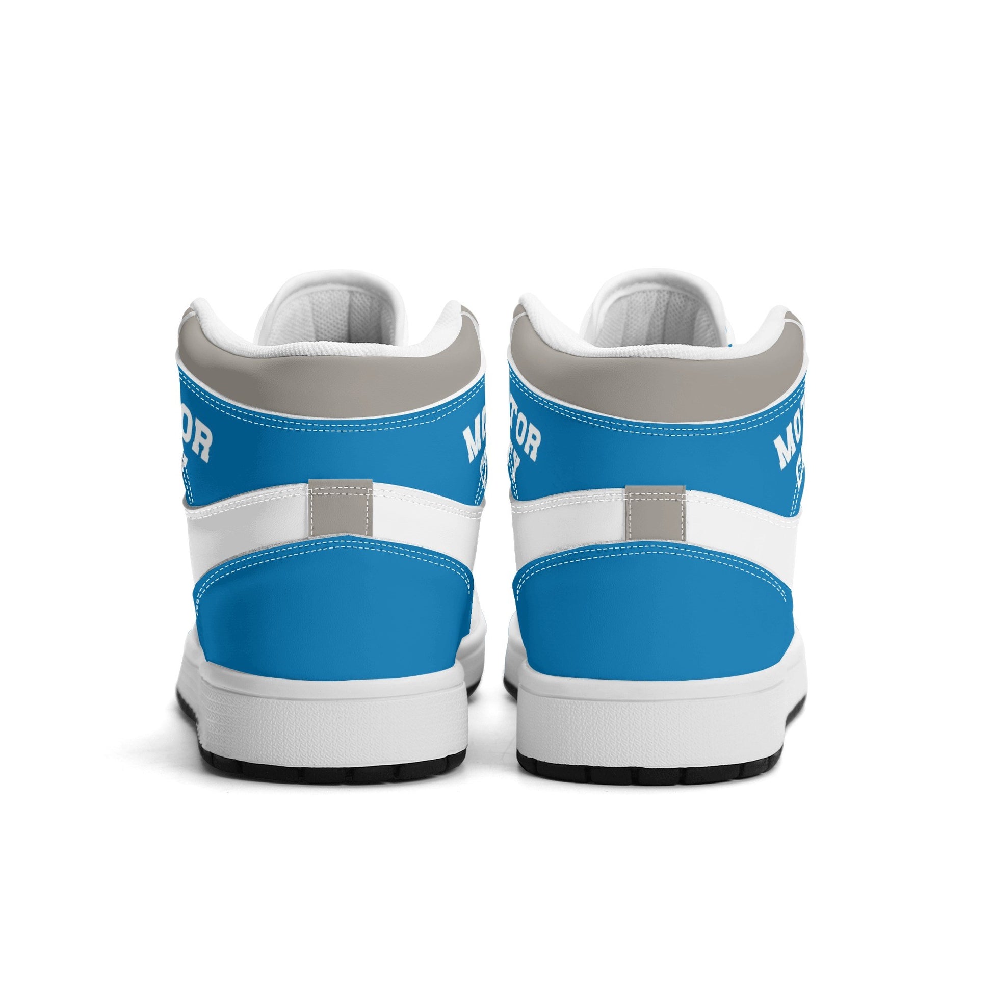 Detroit football-inspired high top sneakers with all-over city graphic printed upper