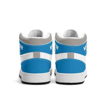 Detroit football-inspired high top sneakers with all-over city graphic printed upper