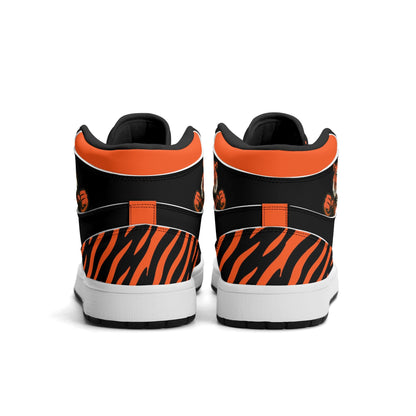 Cincinnati football-inspired high top sneakers in black with all-over city graphic printed upper