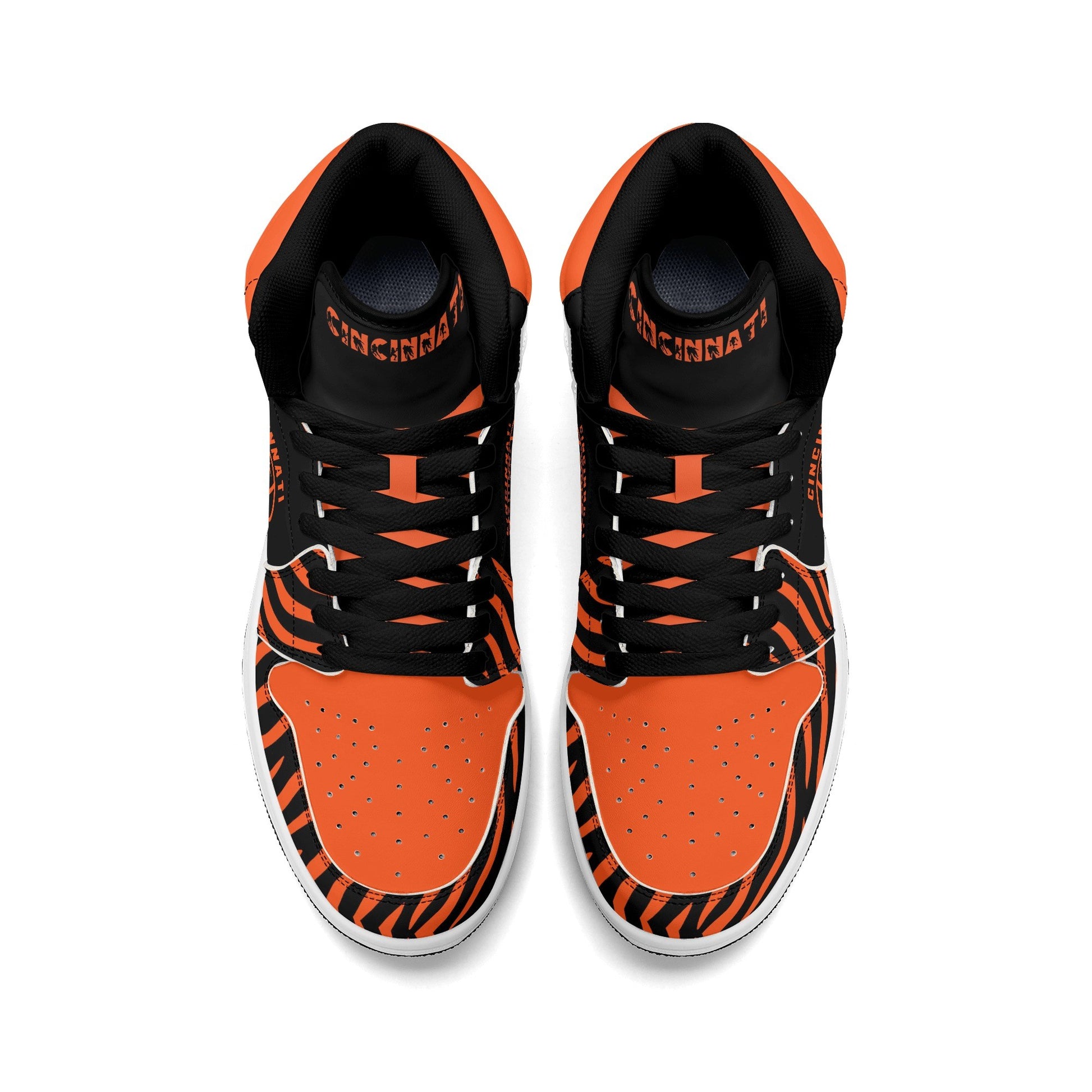 Cincinnati football-inspired high top sneakers in black with all-over city graphic printed upper