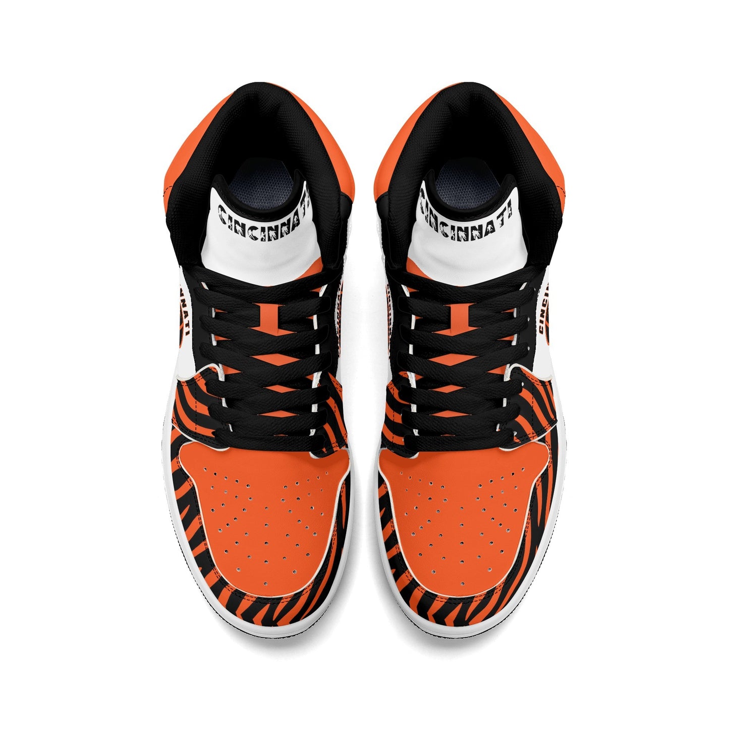 Cincinnati football-inspired high top sneakers with all-over city graphic printed upper