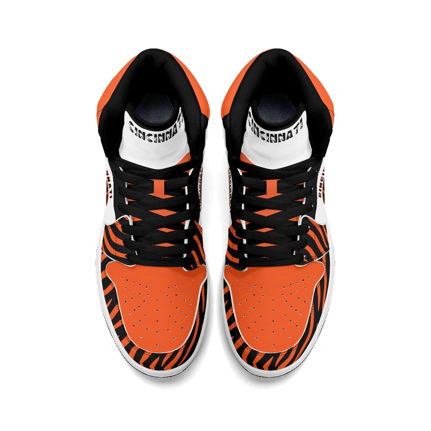 Cincinnati football-inspired high top sneakers with all-over city graphic printed upper