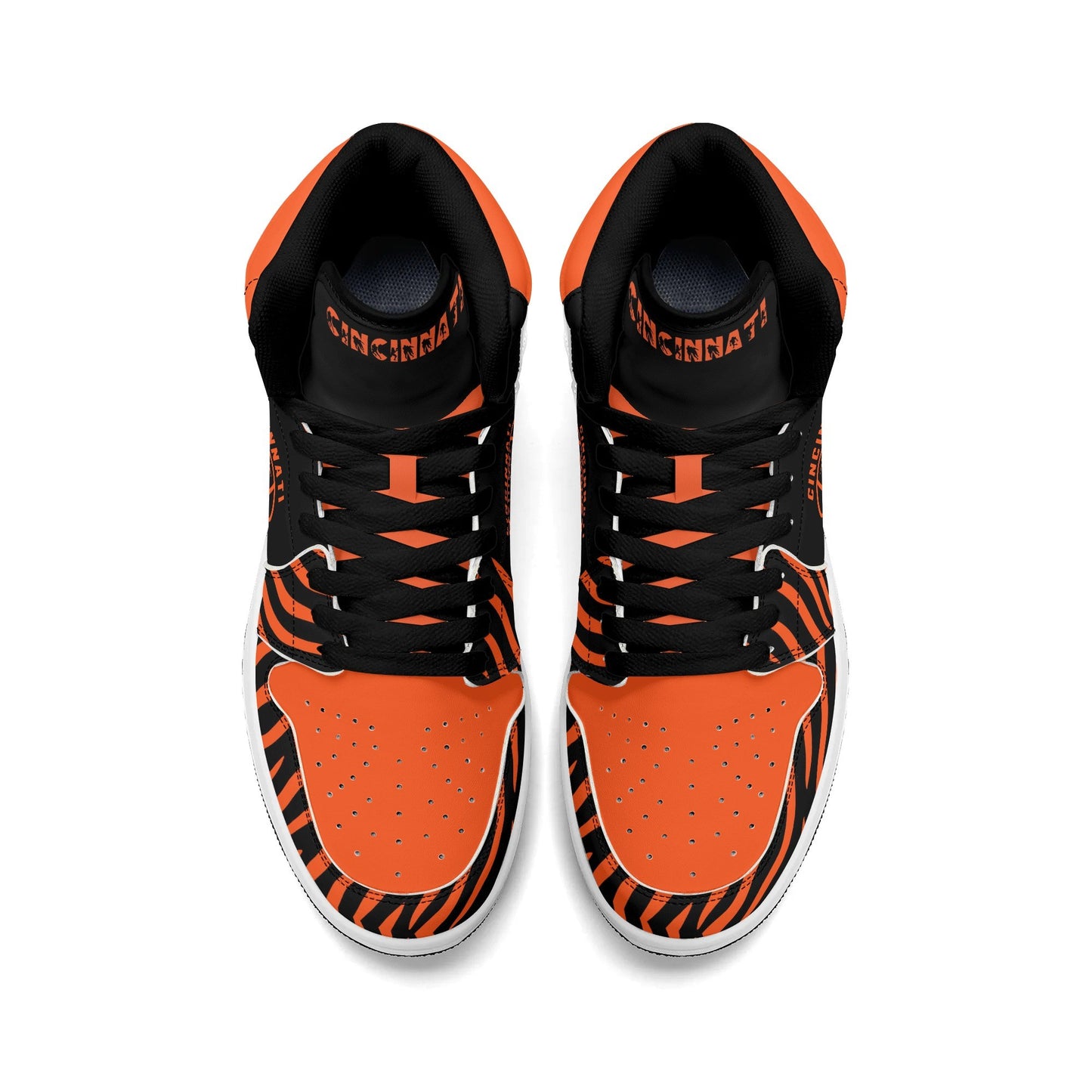 Cincinnati football-inspired high top sneakers in black with all-over city graphic printed upper
