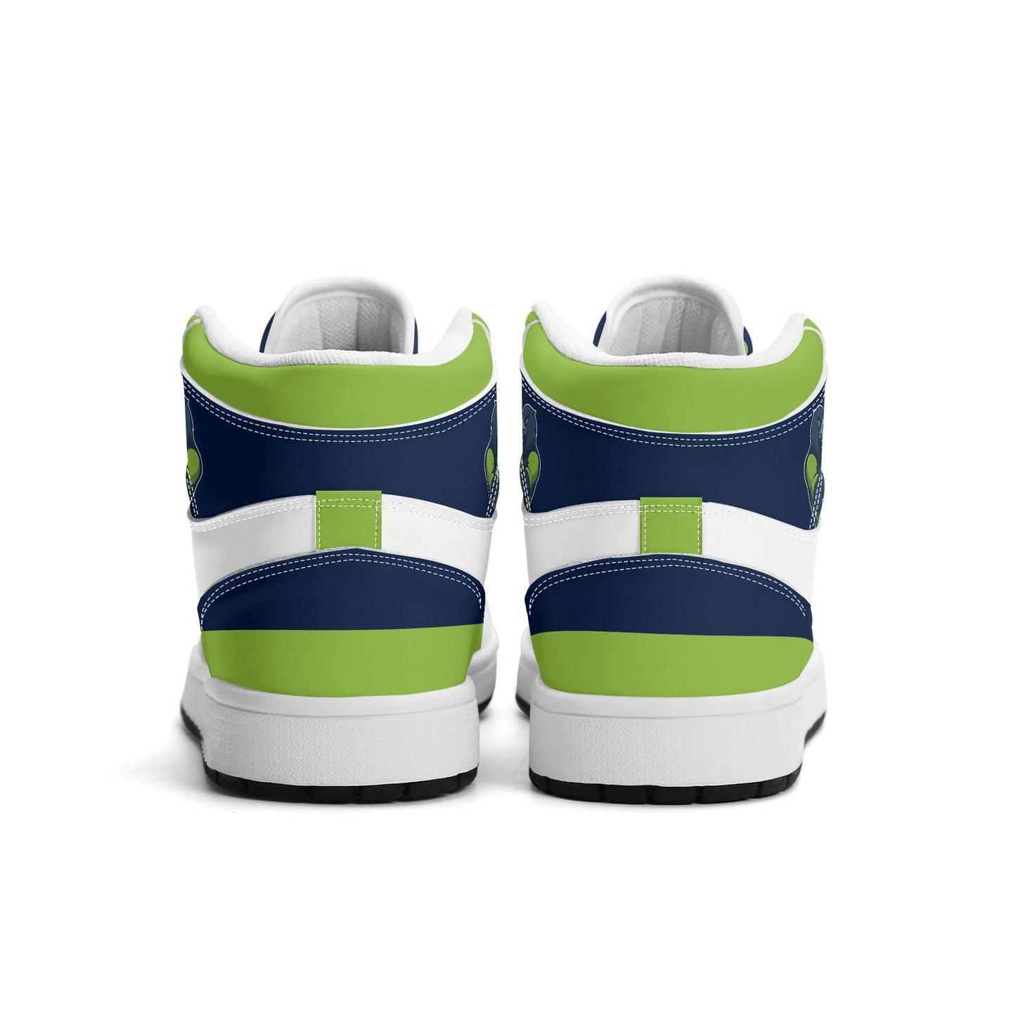 Seattle football-inspired high top sneakers with all-over city graphic printed upper