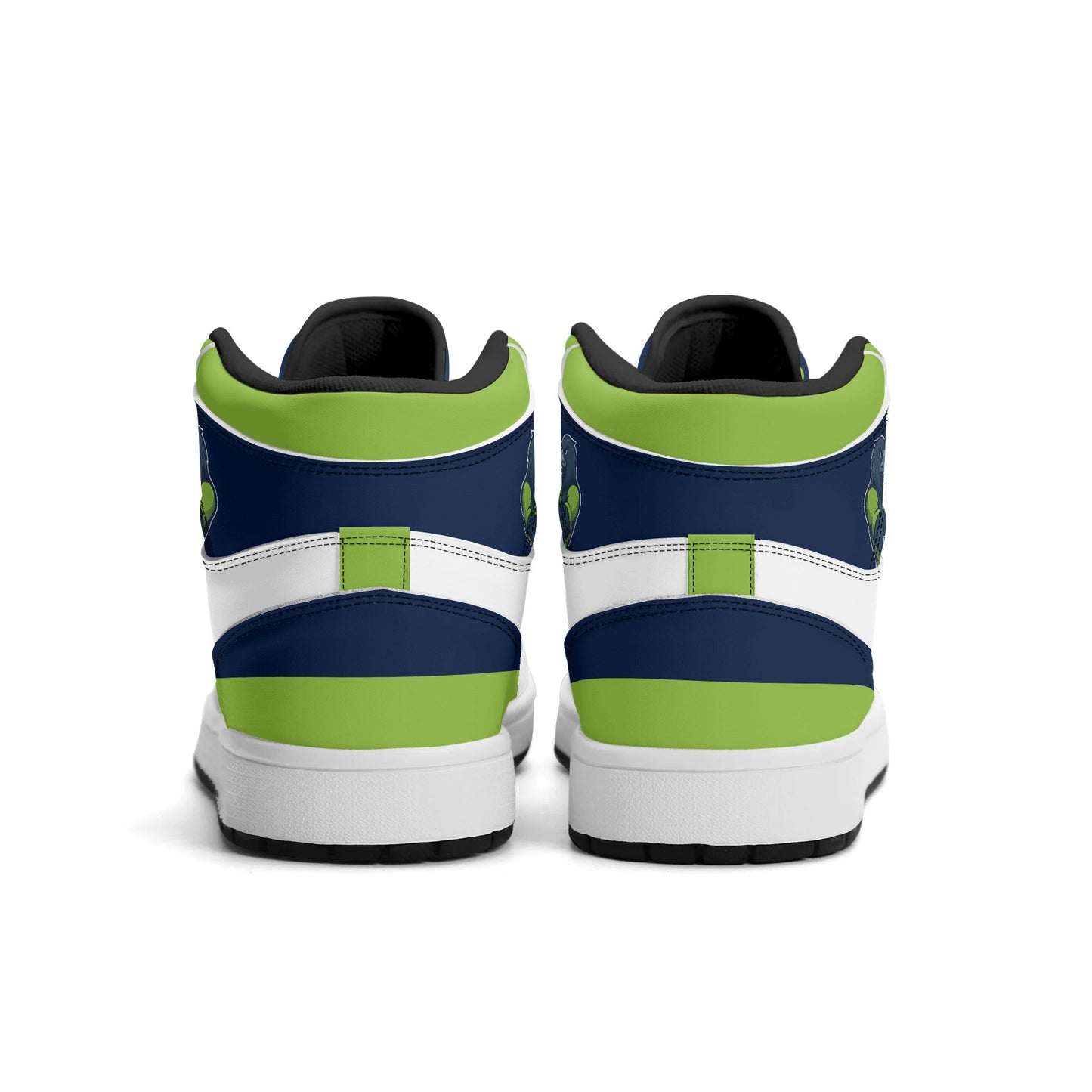 Seattle football-inspired high top sneakers with all-over city graphic printed upper