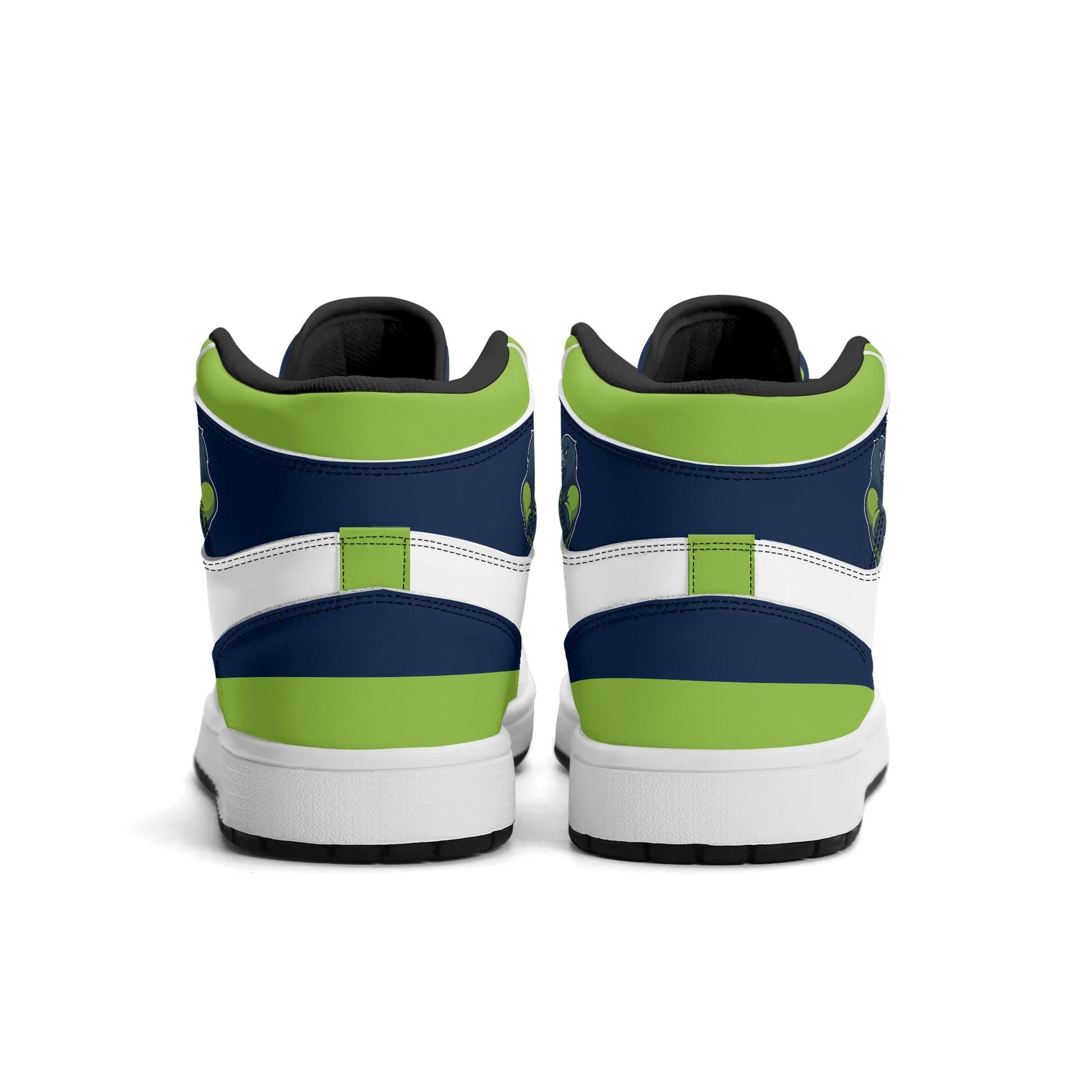 Seattle football-inspired high top sneakers with all-over city graphic printed upper