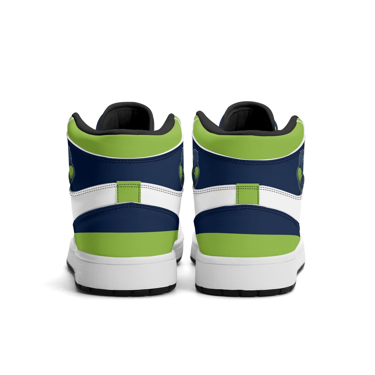 Seattle football-inspired high top sneakers with all-over city graphic printed upper