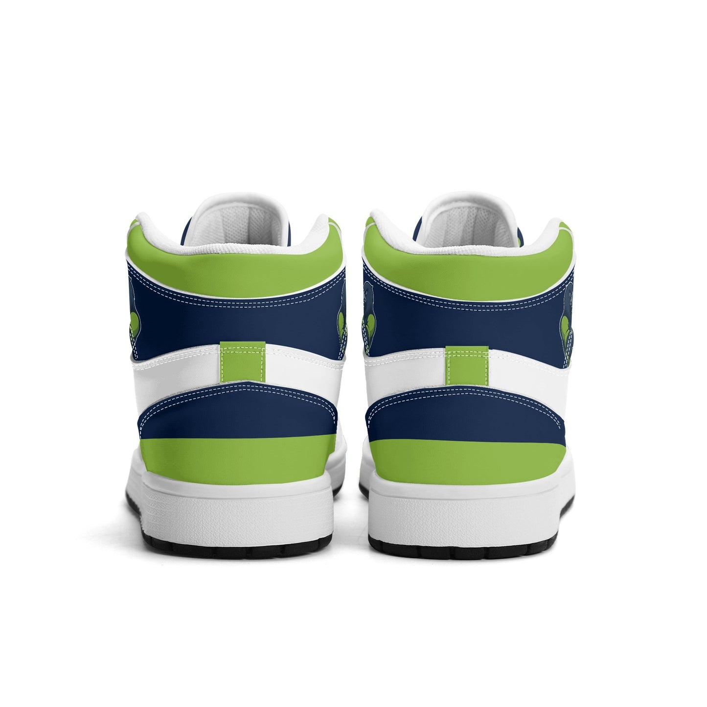 Seattle football-inspired high top sneakers with all-over city graphic printed upper