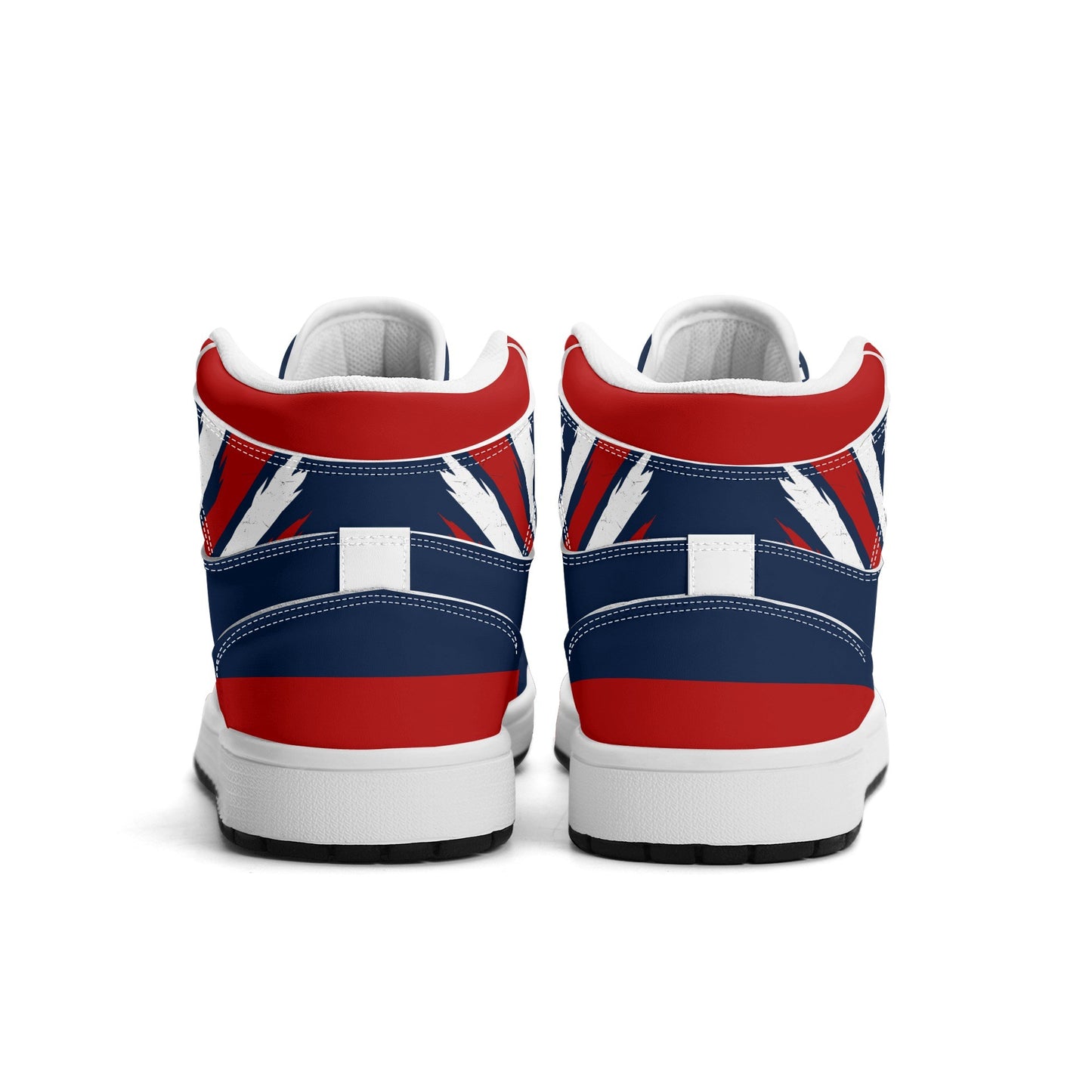 New England football-inspired high top sneakers in navy with all-over city graphic printed upper