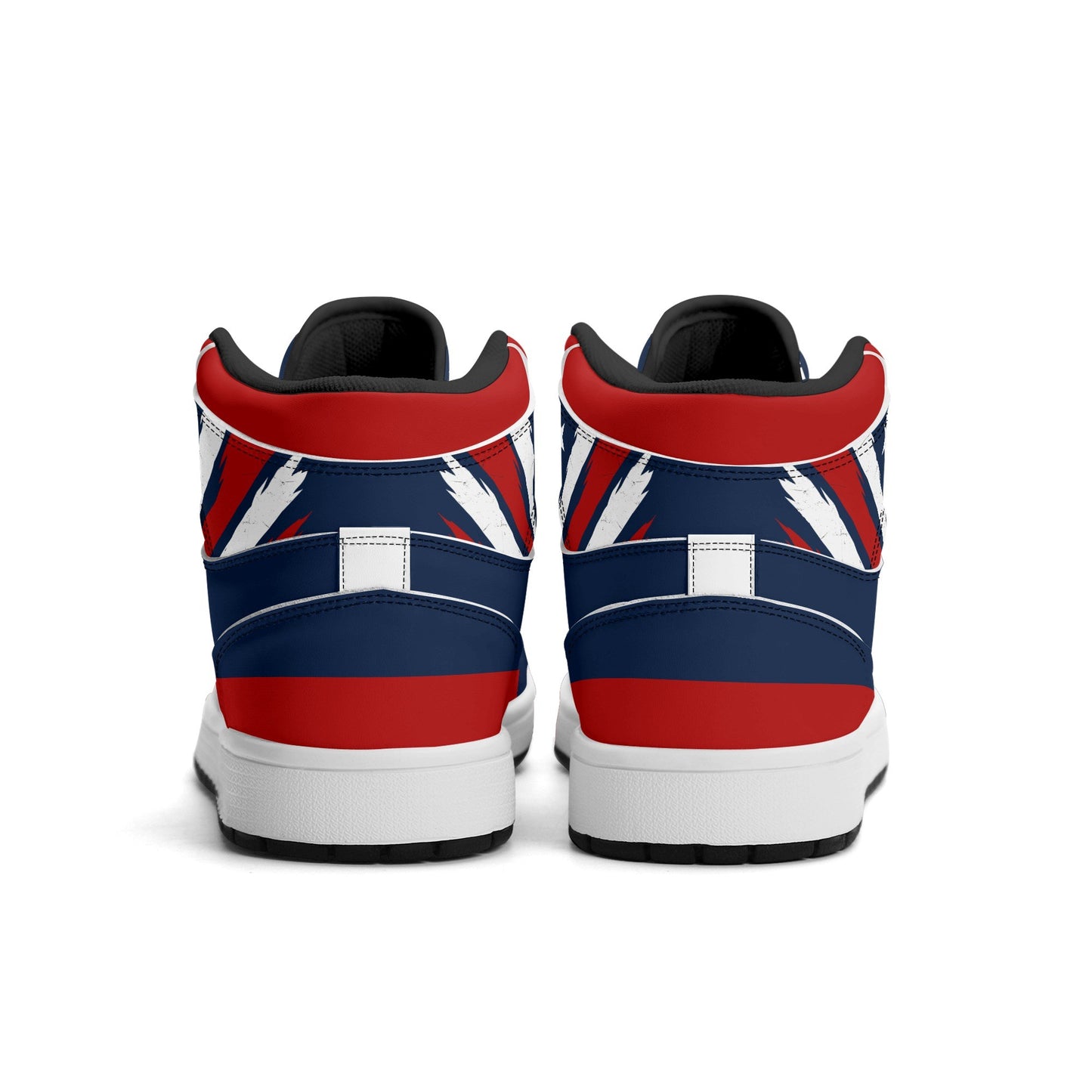 New England football-inspired high top sneakers in navy with all-over city graphic printed upper