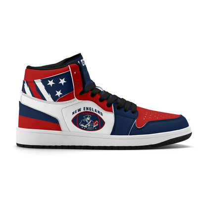 New England football-inspired high top sneakers with all-over city graphic printed upper