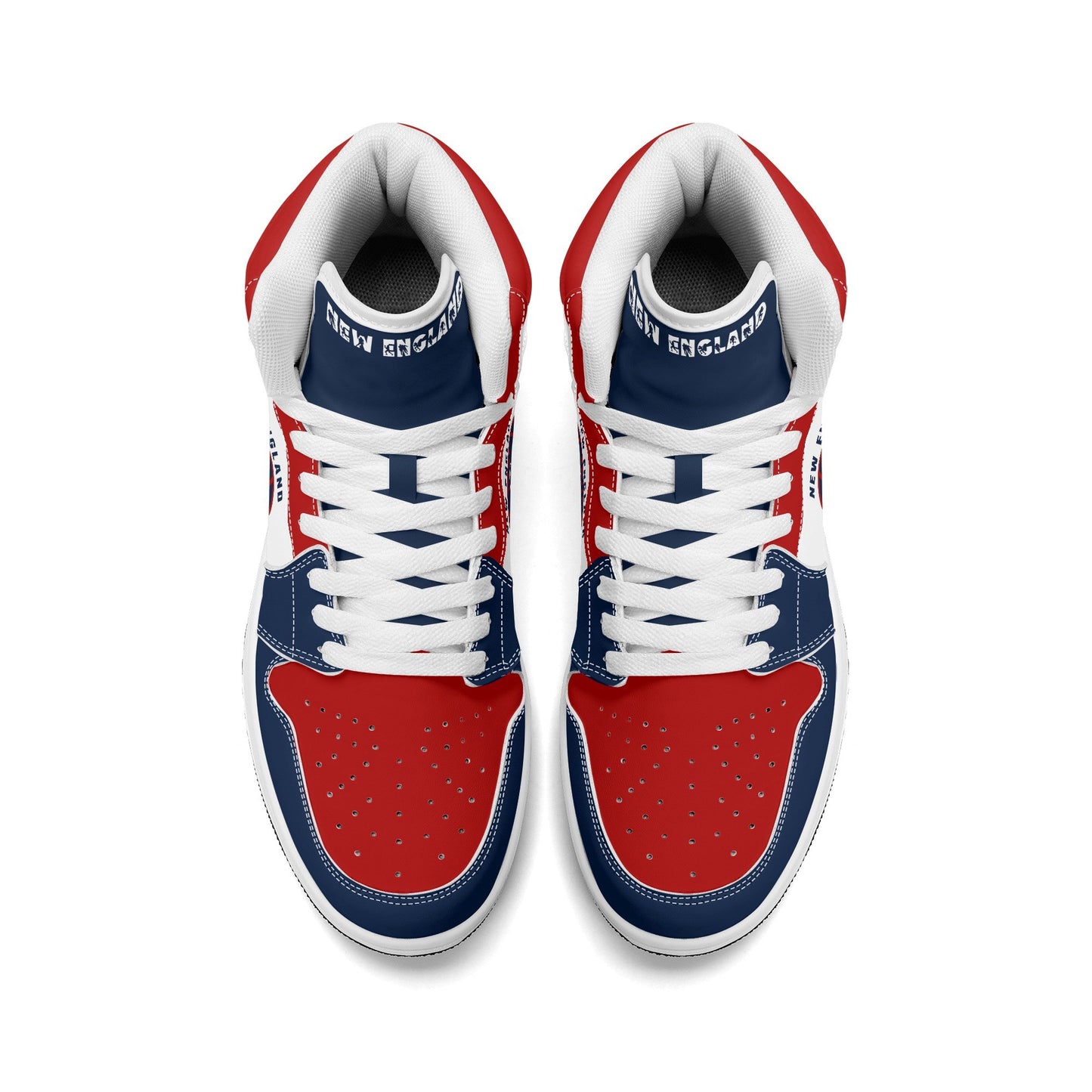 New England football-inspired high top sneakers with all-over city graphic printed upper