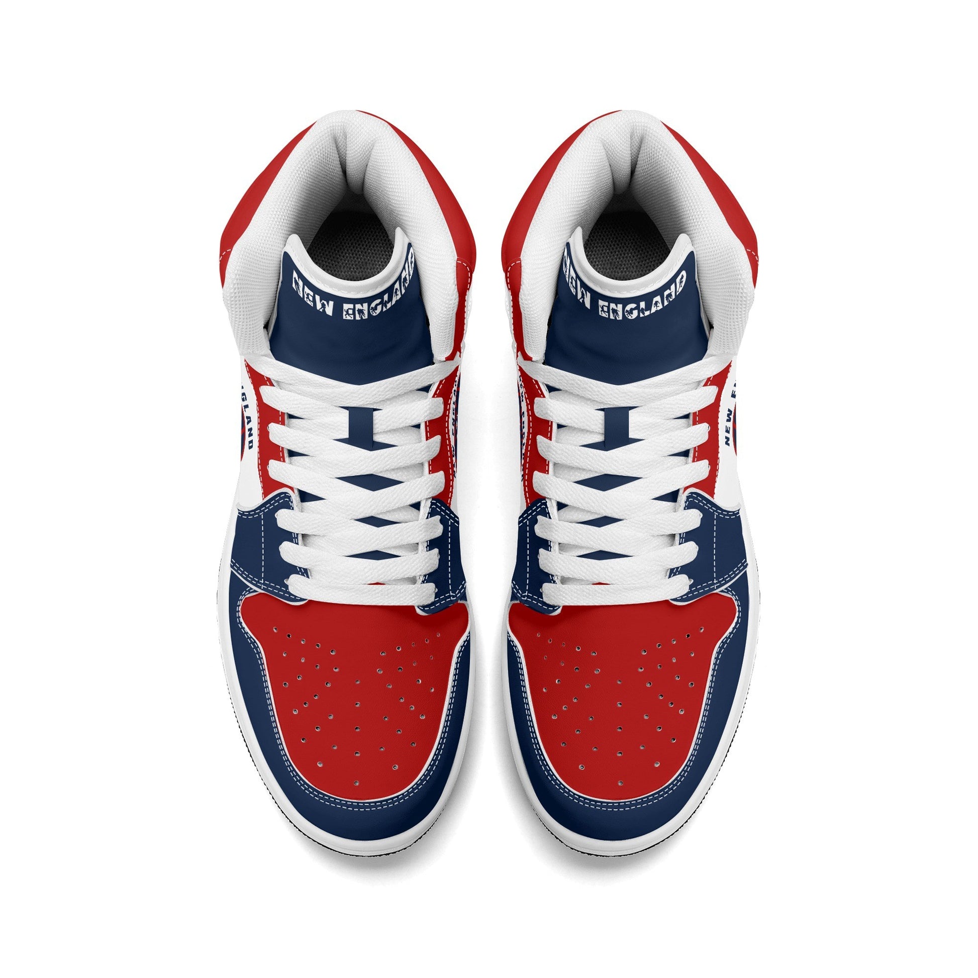 New England football-inspired high top sneakers with all-over city graphic printed upper