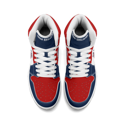 New England football-inspired high top sneakers with all-over city graphic printed upper