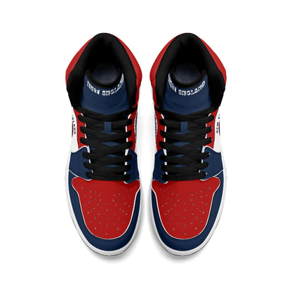 New England football-inspired high top sneakers with all-over city graphic printed upper