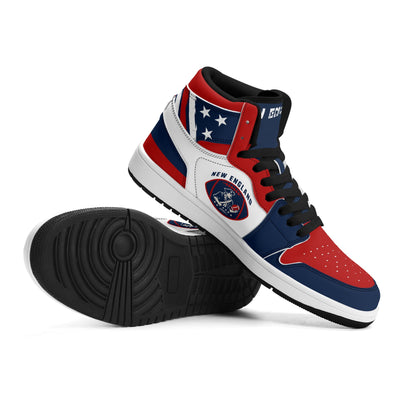 New England football-inspired high top sneakers with all-over city graphic printed upper