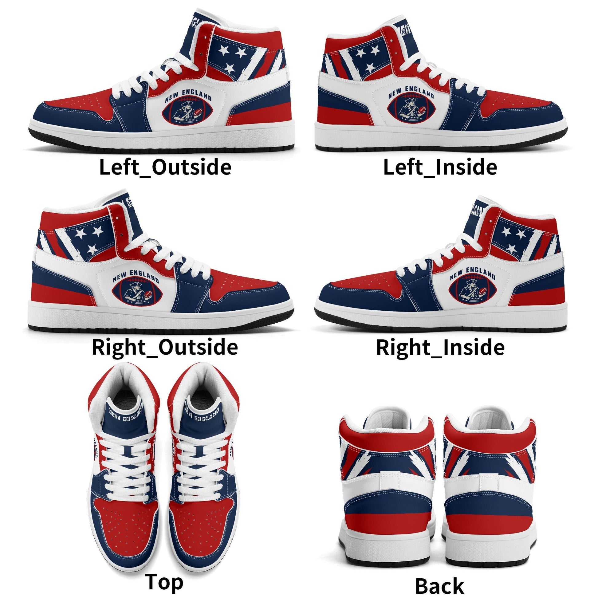 New England football-inspired high top sneakers with all-over city graphic printed upper