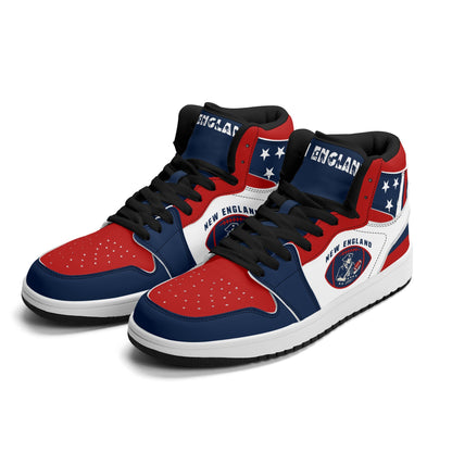 New England football-inspired high top sneakers with all-over city graphic printed upper