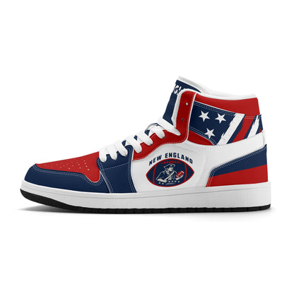 New England football-inspired high top sneakers with all-over city graphic printed upper