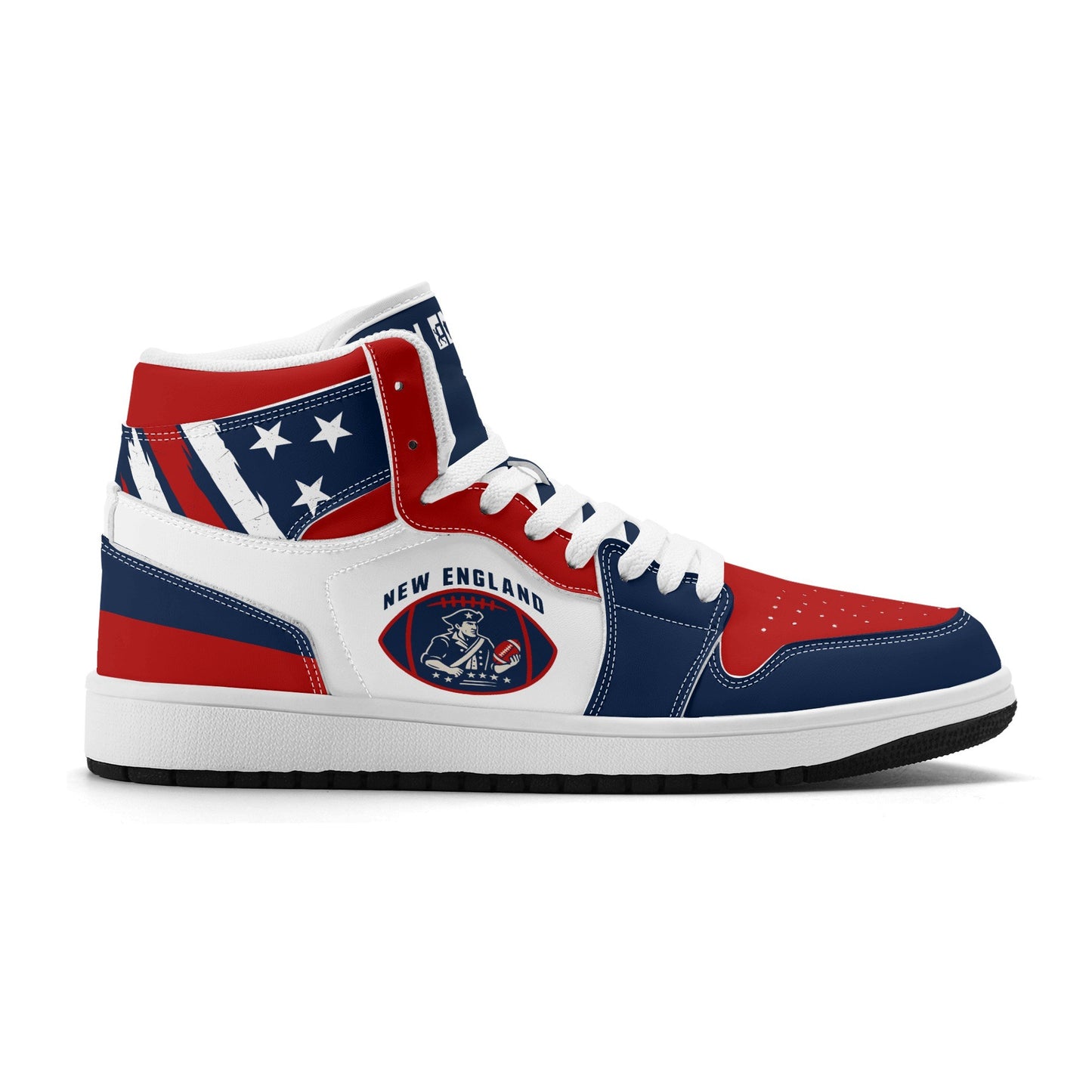 New England football-inspired high top sneakers with all-over city graphic printed upper