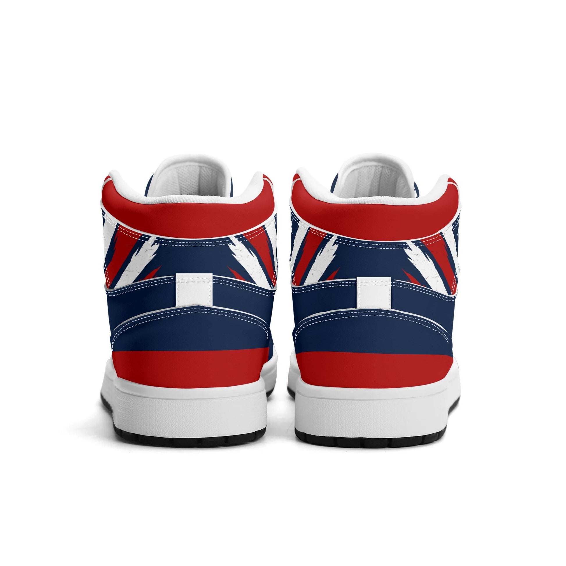 New England football-inspired high top sneakers in navy with all-over city graphic printed upper