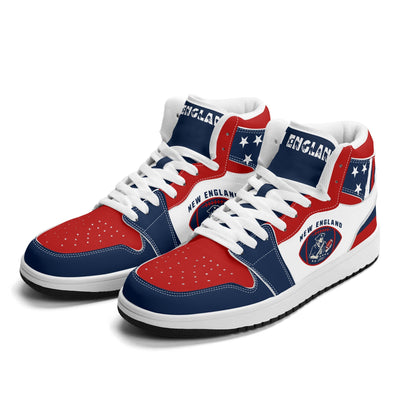 New England football-inspired high top sneakers with all-over city graphic printed upper