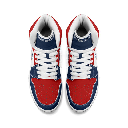 New England football-inspired high top sneakers with all-over city graphic printed upper