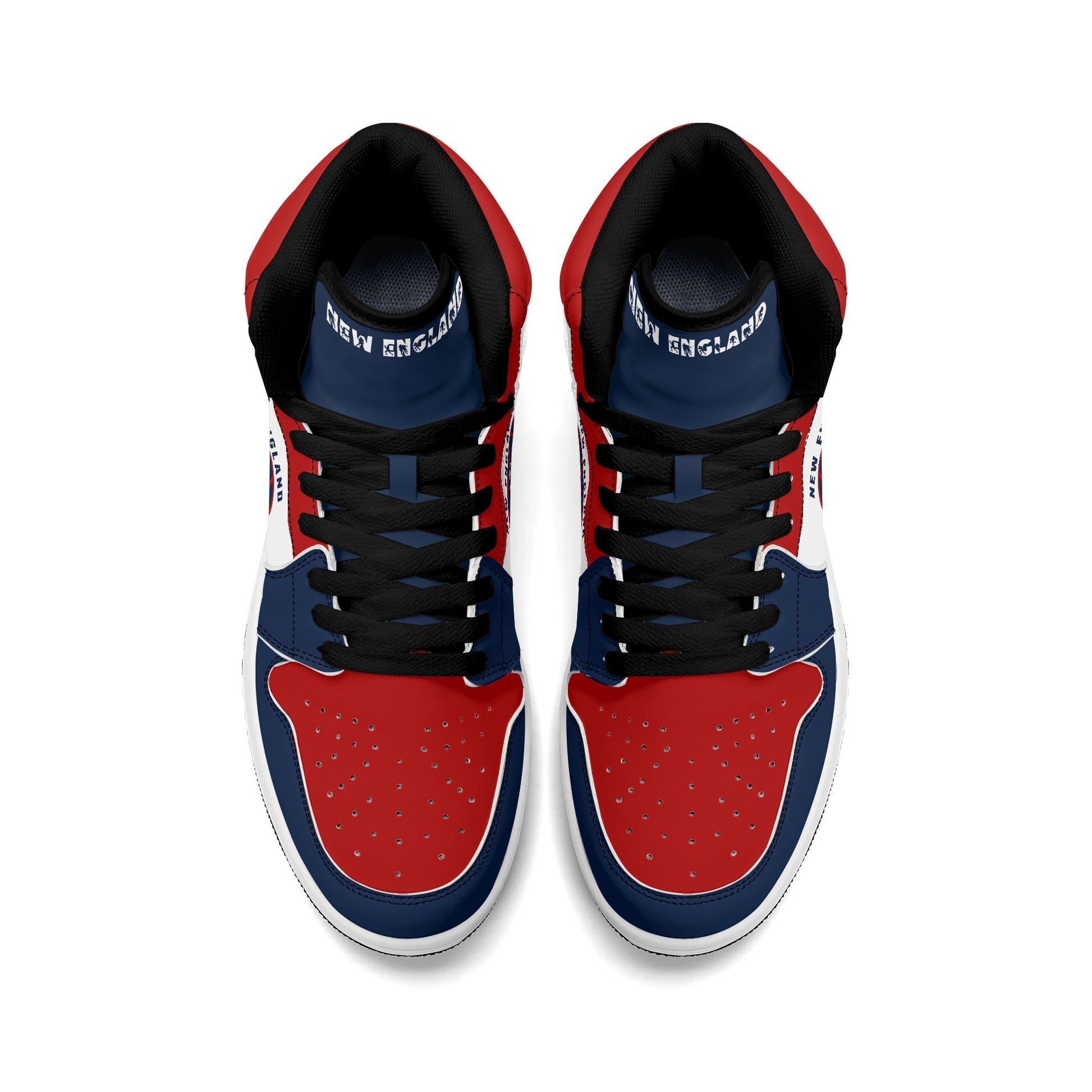 New England football-inspired high top sneakers with all-over city graphic printed upper