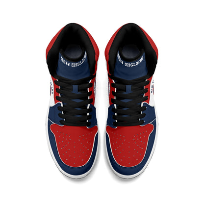 New England football-inspired high top sneakers with all-over city graphic printed upper