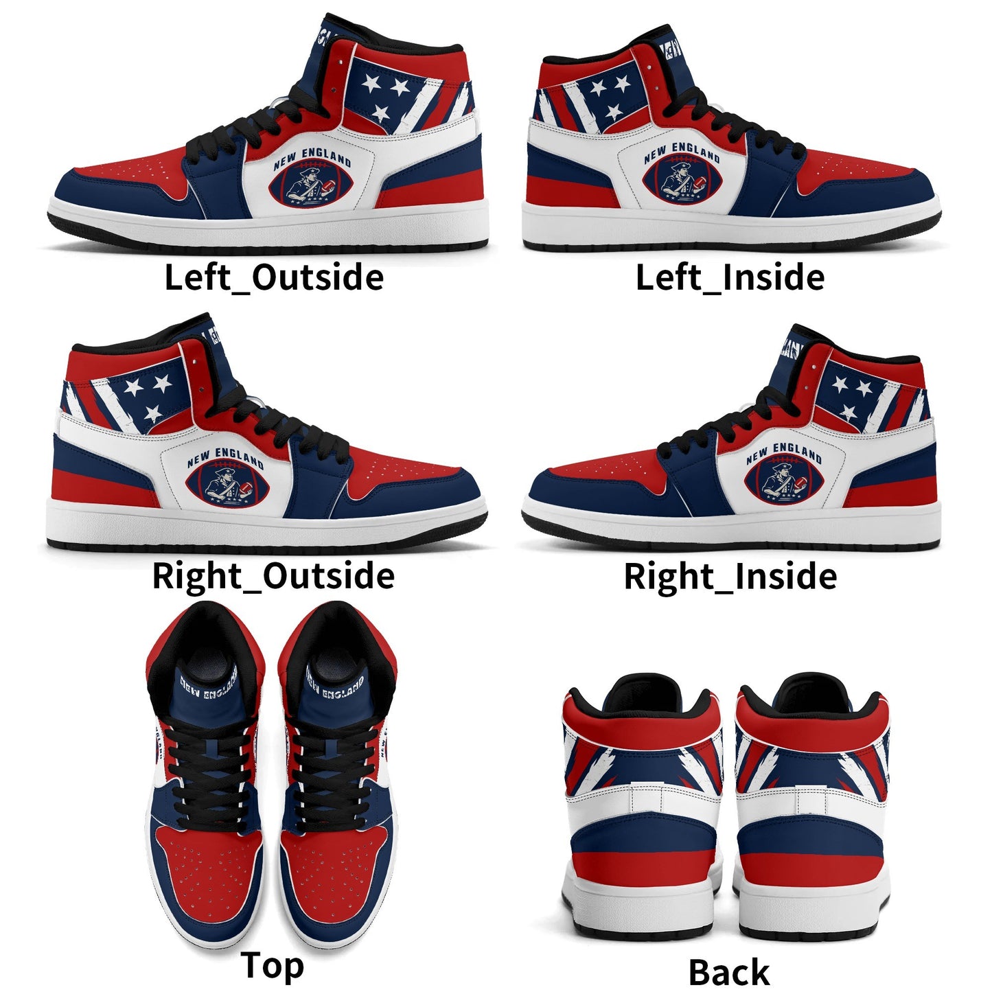 New England football-inspired high top sneakers with all-over city graphic printed upper