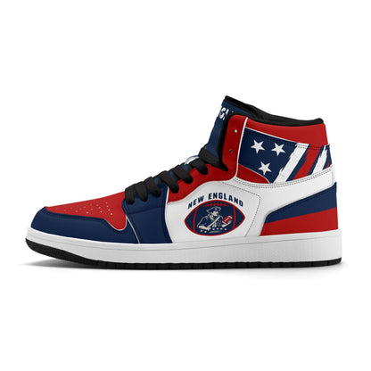 New England football-inspired high top sneakers with all-over city graphic printed upper