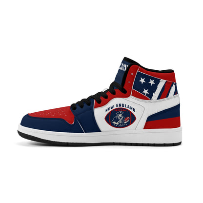 New England football-inspired high top sneakers with all-over city graphic printed upper