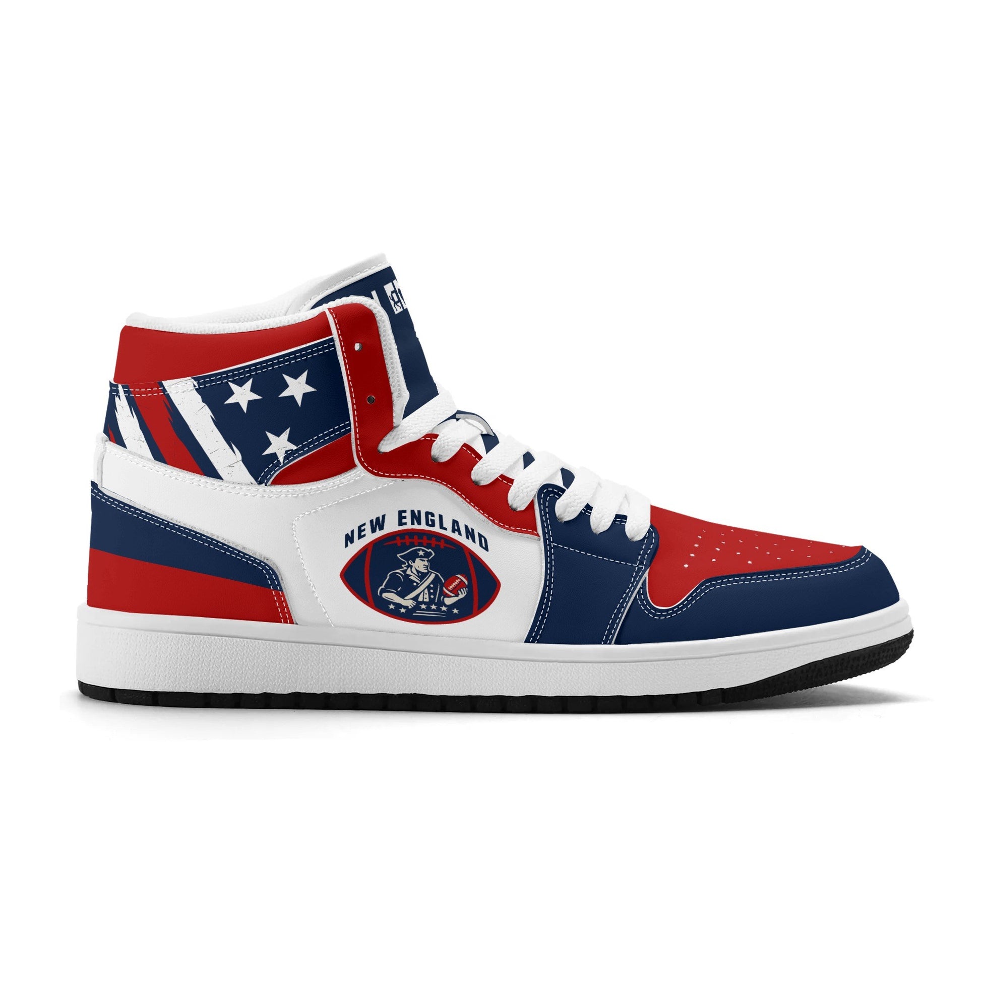 New England football-inspired high top sneakers with all-over city graphic printed upper