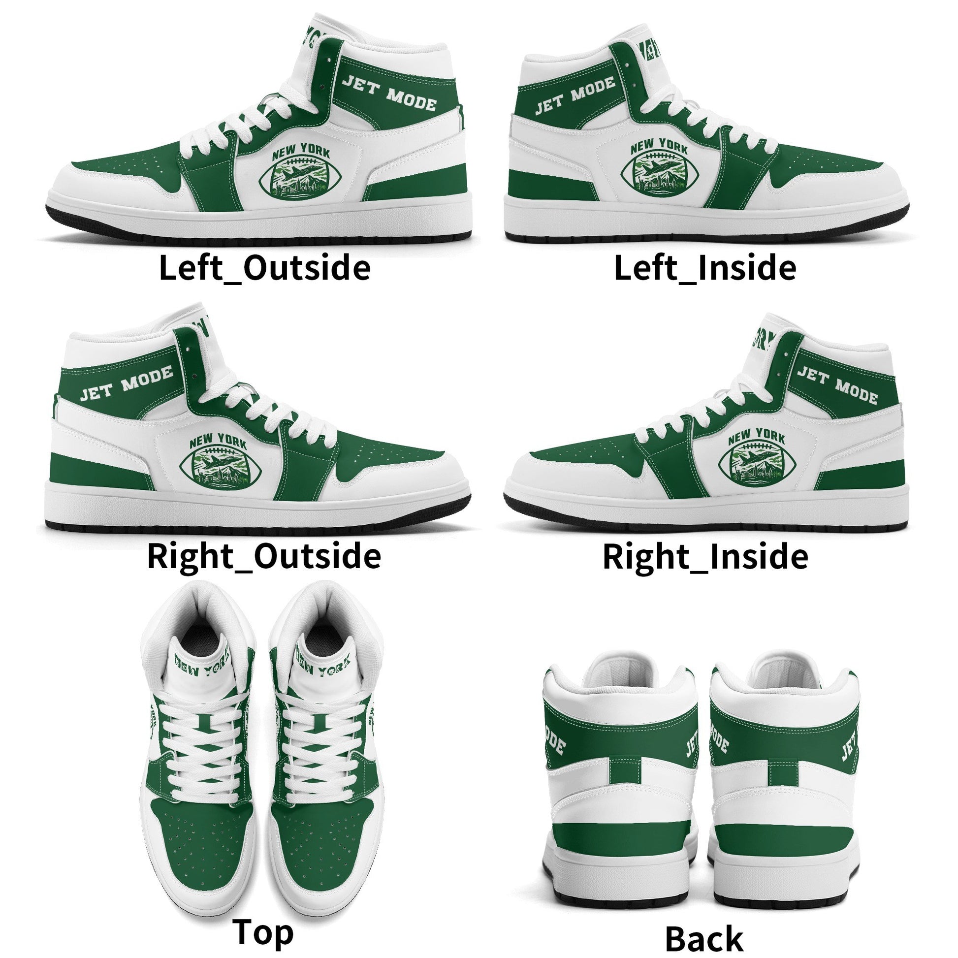 New York football-inspired high top sneakers in white with all-over city graphic printed upper