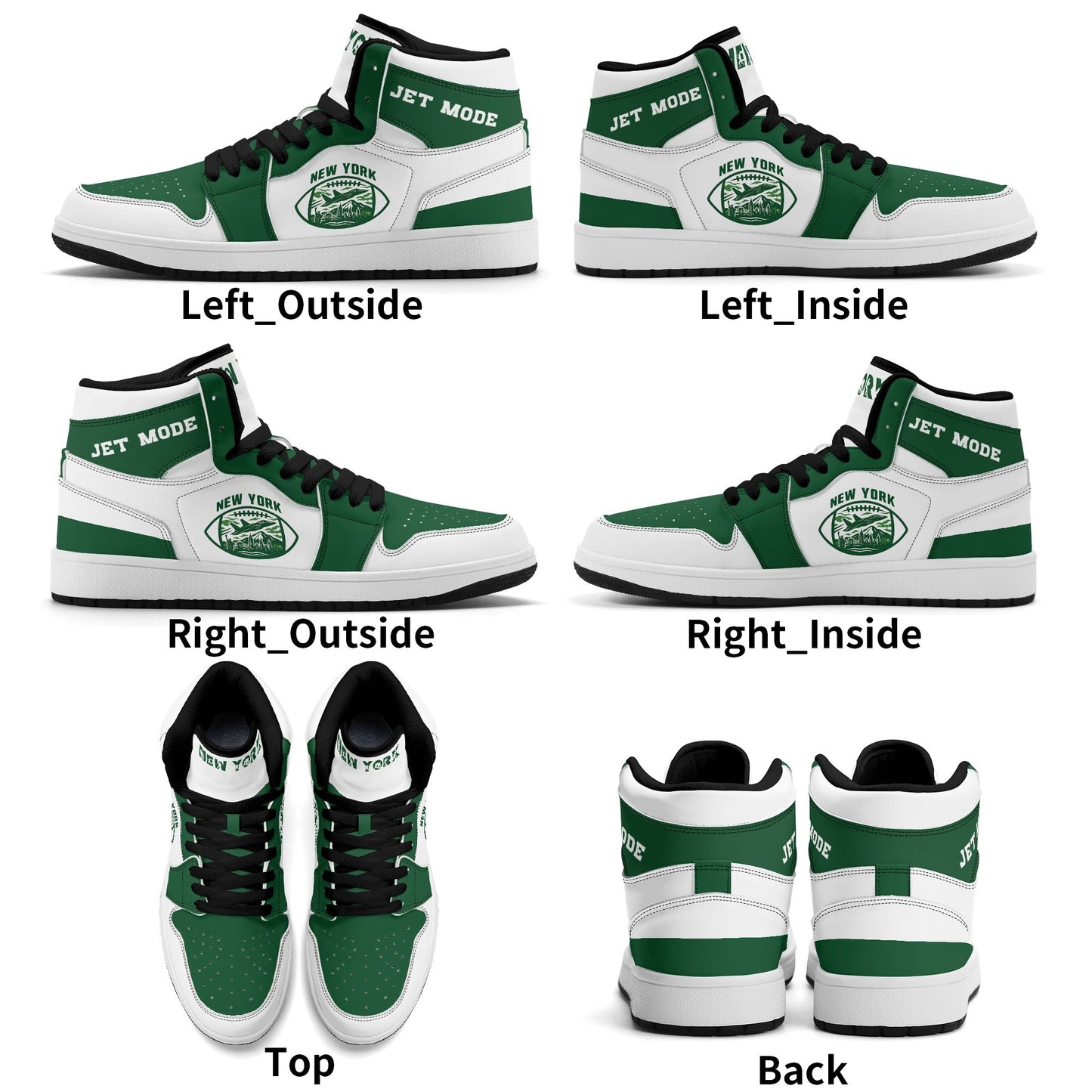 New York football-inspired high top sneakers in white with all-over city graphic printed upper