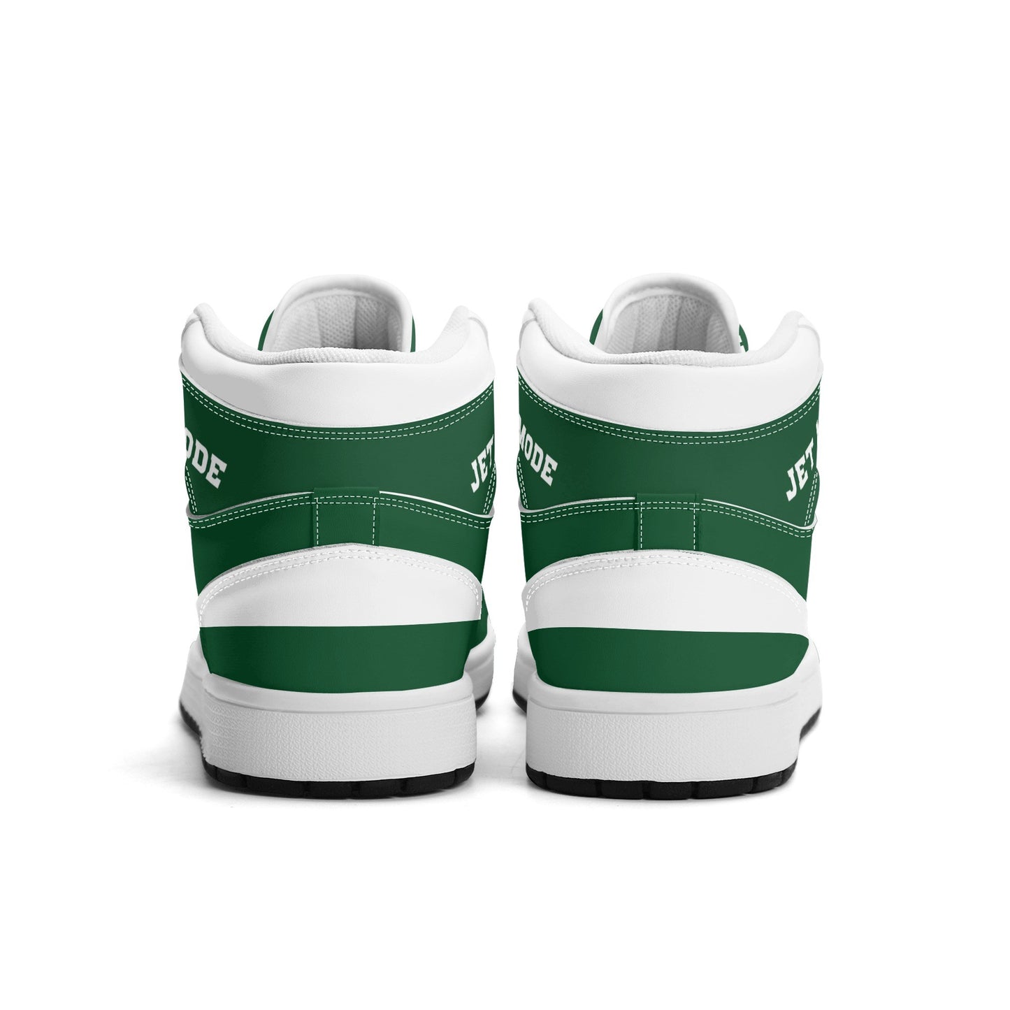 New York football-inspired high top sneakers in green with all-over city graphic printed upper