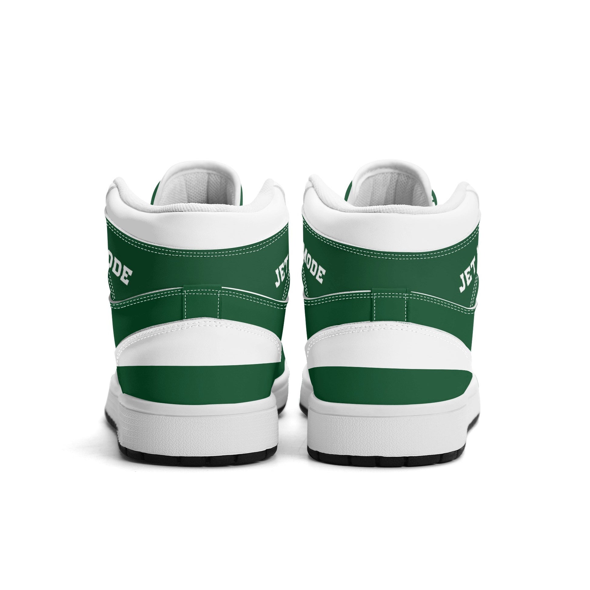 New York football-inspired high top sneakers in green with all-over city graphic printed upper