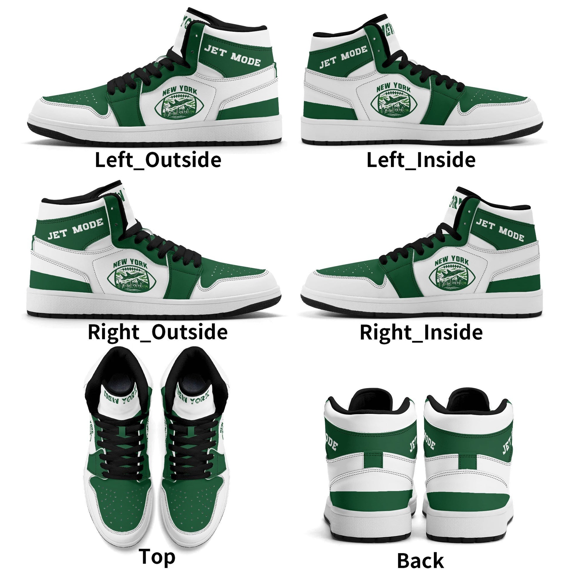 New York football-inspired high top sneakers in white with all-over city graphic printed upper
