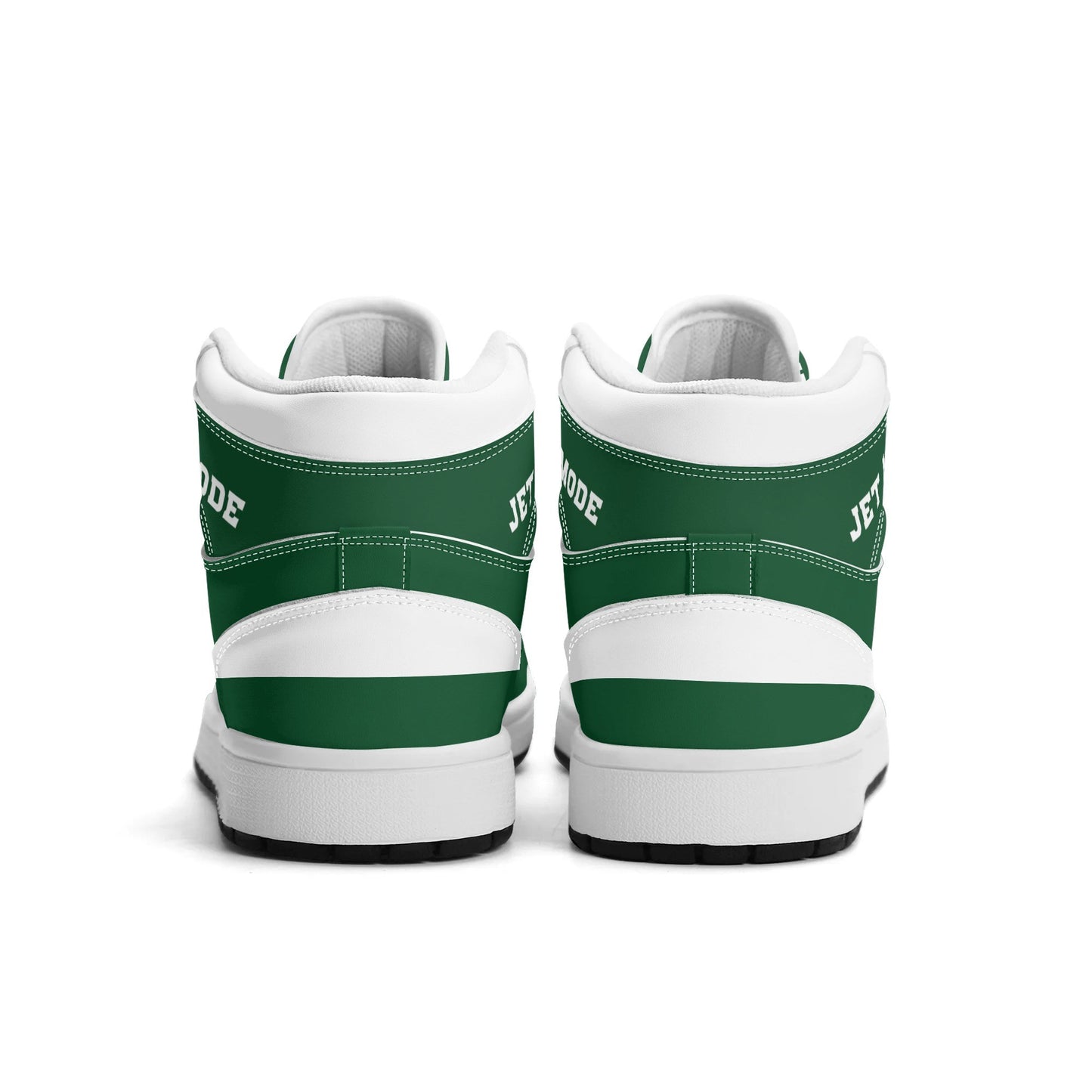 New York football-inspired high top sneakers in green with all-over city graphic printed upper